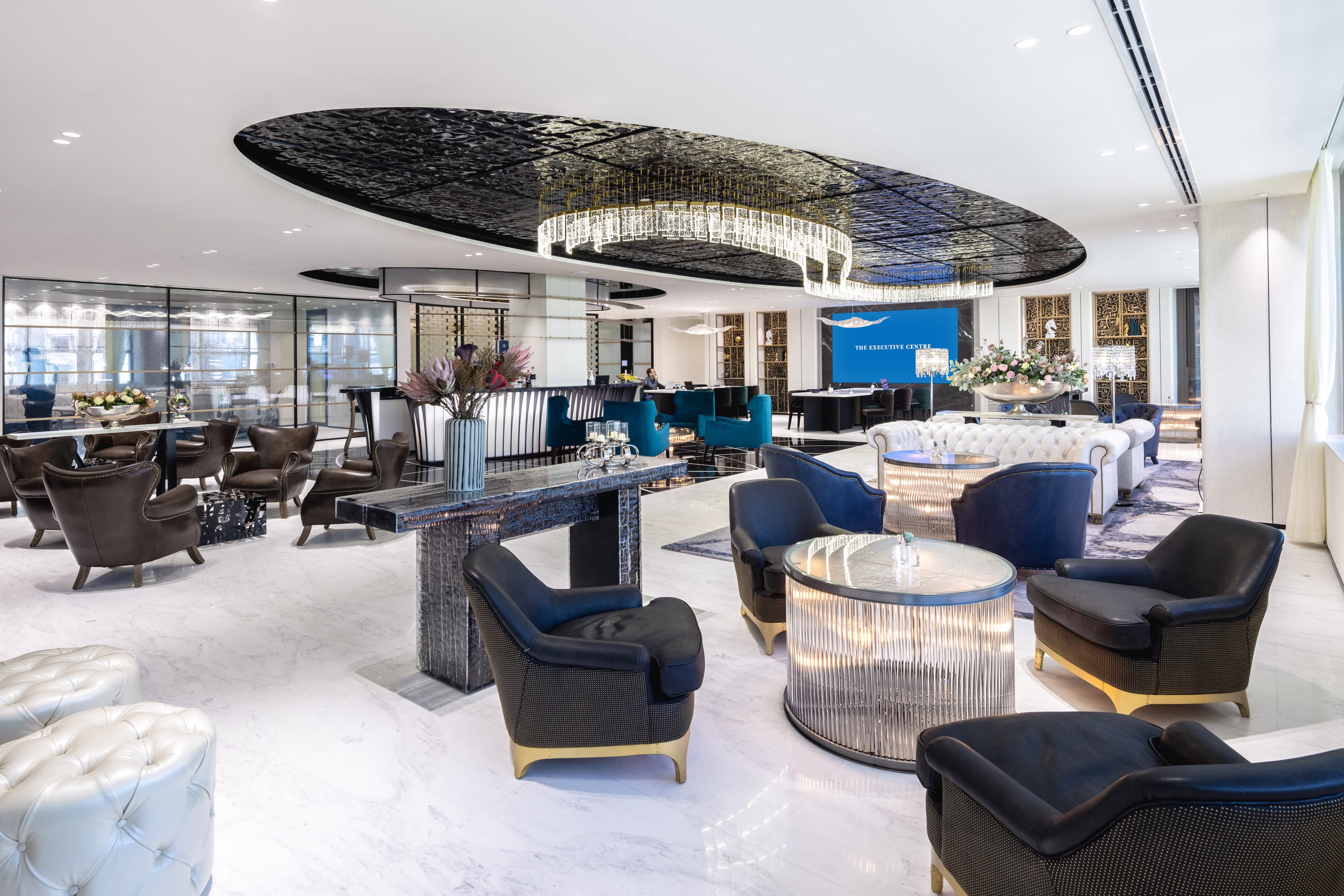 Premium lounge at flexible office space in Dubai